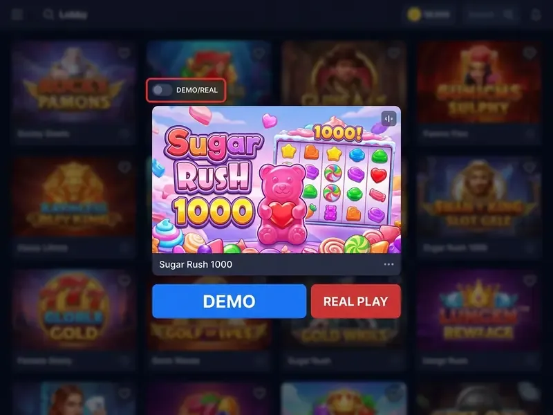 sugar rush 1000 demo - przycisk uruchomienia trybu darmowego